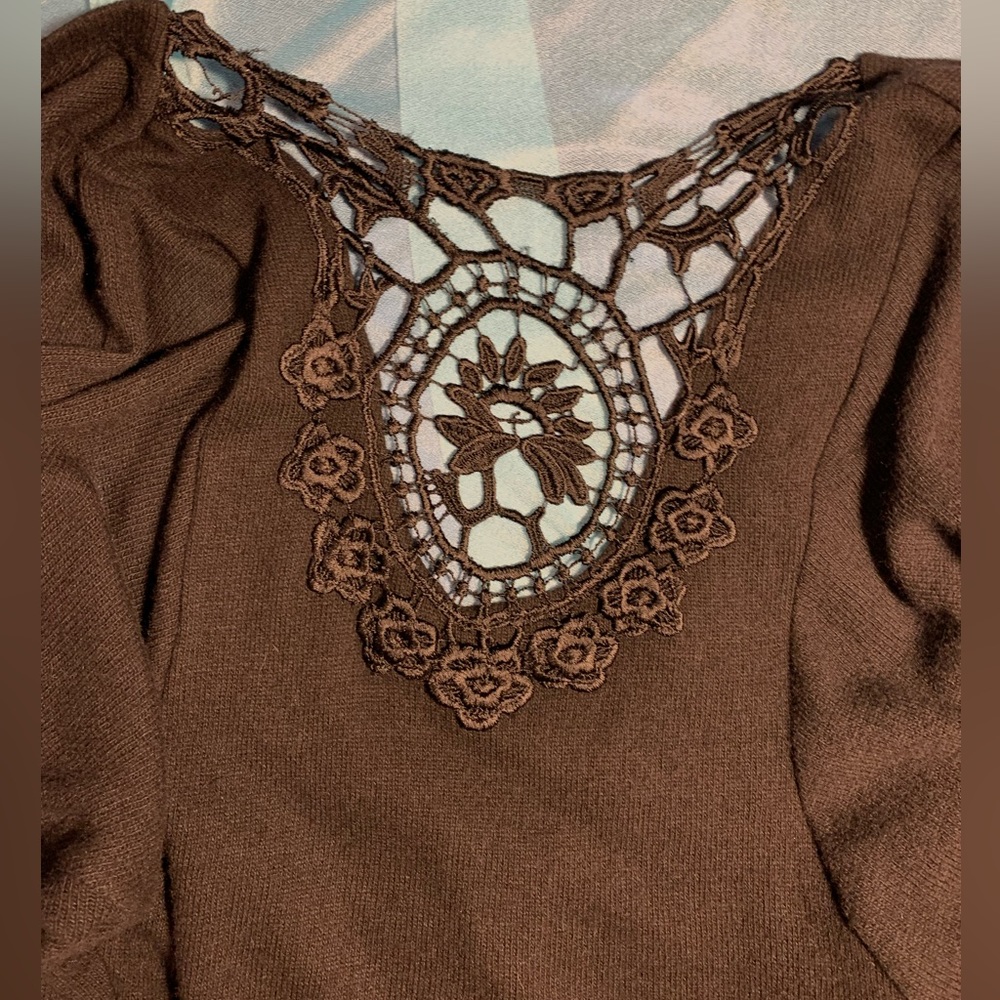 Sky Black Sweater Cardigan Cut Out Beautiful Design On The Back - Picture 5 of 6